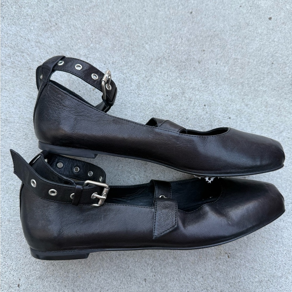 Ba&sh Canya Strappy Ballet Pumps in Black Silver Hardware Women’s Size EU 38 - Picture 4 of 7